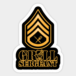 BBQ Smoker Dad Grill Sergeant Badge Sticker